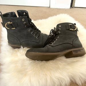 Aldo Lace-Up Charcoal Boots